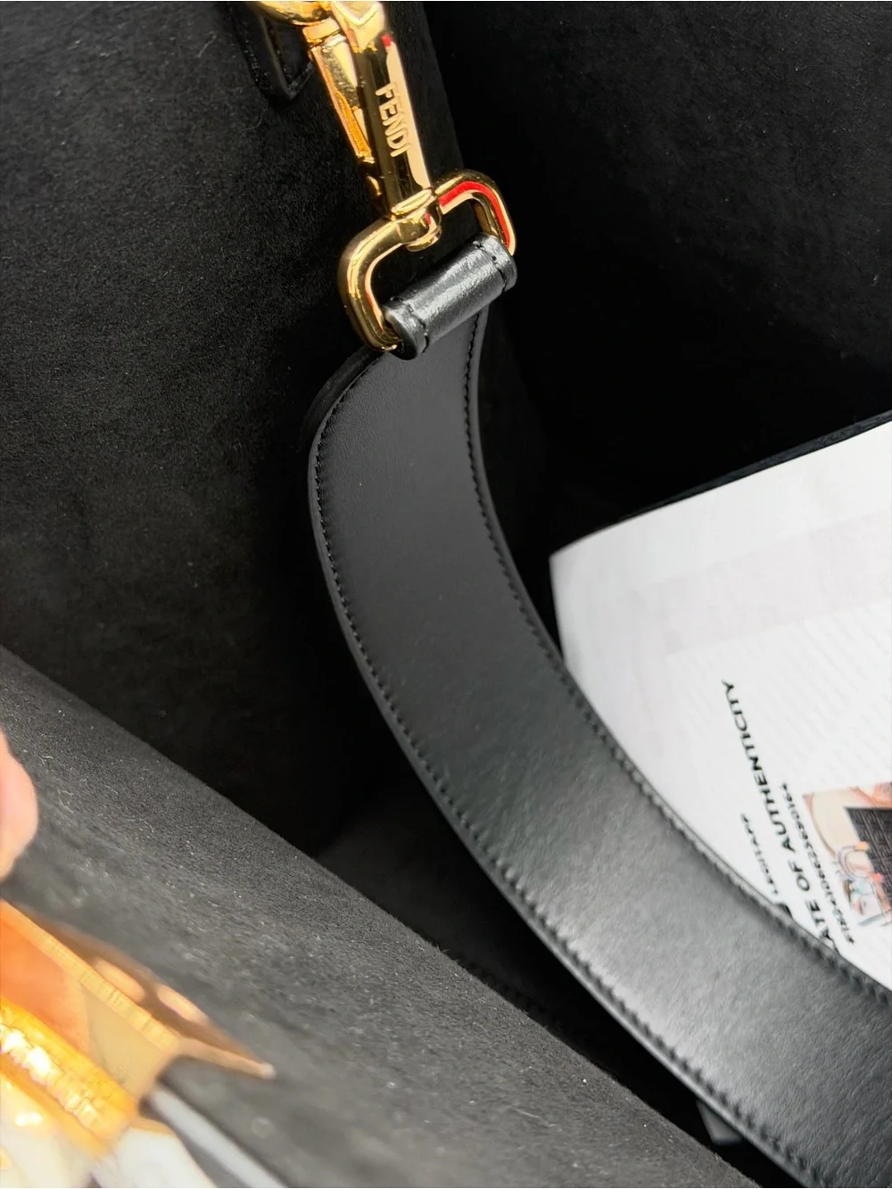 Fendi FF Black Embossed Leather Tote Bag New🔥